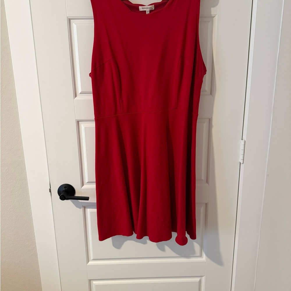 Monteau Sleeveless‎ Red Skater Dress 3X